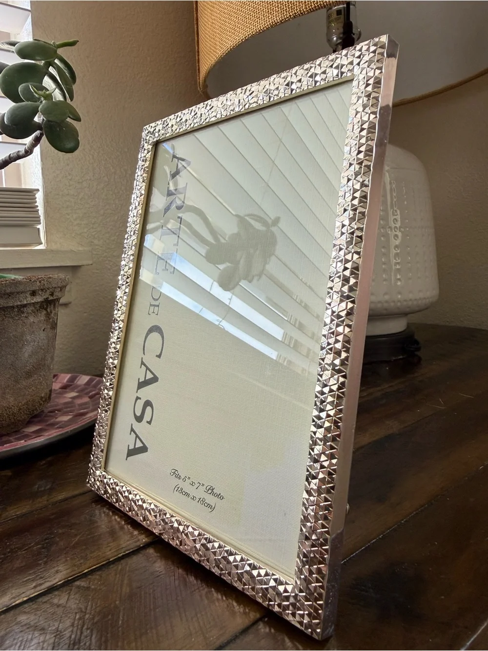 Arte de Casa Prism Picture Frame 5x7 NWT Gold Textured Geometric Diamond Cut